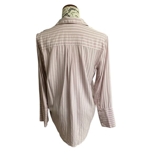 Madewell Embroidered Bristol Button-Down Shirt pink pinstripe pattern size M - Picture 3 of 9